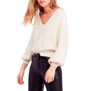 EUC Free People Found My Friend Boucle V Neck Sweater Size Small